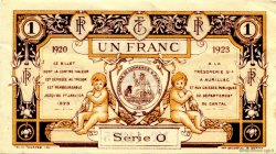 1 Franc FRANCE régionalisme et divers Aurillac 1920 JP.016.15 TTB à SUP