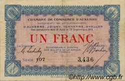 1 Franc FRANCE régionalisme et divers Auxerre 1915 JP.017.01 TTB à SUP