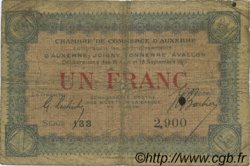 1 Franc FRANCE régionalisme et divers Auxerre 1915 JP.017.01 TB