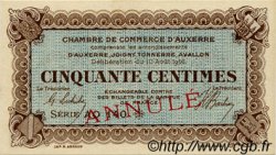 50 Centimes Annulé FRANCE régionalisme et divers Auxerre 1916 JP.017.13 SPL à NEUF