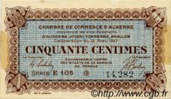 50 Centimes FRANCE régionalisme et divers Auxerre 1917 JP.017.14 TTB à SUP
