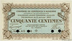 50 Centimes Annulé FRANCE régionalisme et divers Auxerre 1920 JP.017.21 SPL à NEUF