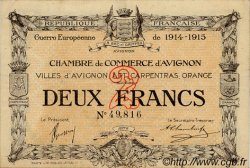 2 Francs FRANCE régionalisme et divers Avignon 1915 JP.018.08 TTB à SUP