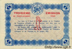1 Franc FRANCE régionalisme et divers Avignon 1922 JP.018.29 TTB à SUP