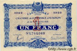 1 Franc FRANCE régionalisme et divers Avignon 1922 JP.018.31 SPL à NEUF