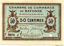 50 Centimes Spécimen FRANCE régionalisme et divers Bayonne 1915 JP.021.03