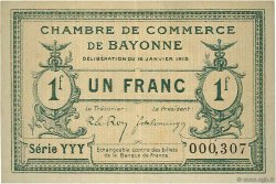 1 Franc FRANCE régionalisme et divers Bayonne 1915 JP.021.15 TTB à SUP
