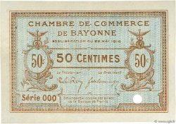 50 Centimes Spécimen FRANCE régionalisme et divers Bayonne 1916 JP.021.25 TTB à SUP
