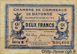 2 Francs FRANCE regionalism and miscellaneous Bayonne 1916 JP.021.36 F