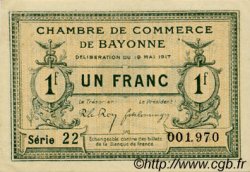 1 Franc FRANCE régionalisme et divers Bayonne 1917 JP.021.45 SPL à NEUF