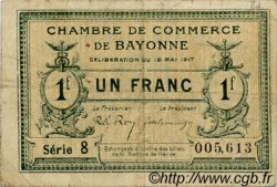 1 Franc FRANCE regionalism and miscellaneous Bayonne 1917 JP.021.45 F
