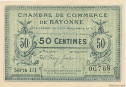 50 Centimes FRANCE régionalisme et divers Bayonne 1919 JP.021.62 TTB à SUP