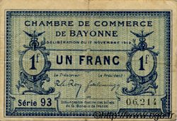 1 Franc FRANCE régionalisme et divers Bayonne 1919 JP.021.64