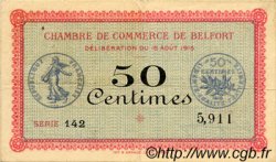 50 Centimes FRANCE régionalisme et divers Belfort 1915 JP.023.01 TTB à SUP