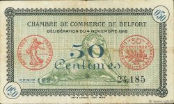 50 Centimes FRANCE régionalisme et divers Belfort 1918 JP.023.34 TB