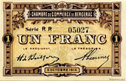 1 Franc FRANCE régionalisme et divers Bergerac 1914 JP.024.18 SPL à NEUF