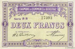 2 Francs FRANCE régionalisme et divers Bergerac 1914 JP.024.23 TTB à SUP