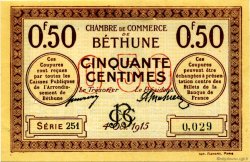 50 Centimes FRANCE régionalisme et divers Béthune 1915 JP.026.01 SPL à NEUF