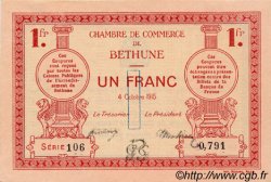 1 Franc FRANCE régionalisme et divers Béthune 1915 JP.026.06 SPL à NEUF