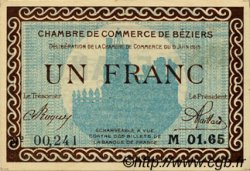 1 Franc FRANCE régionalisme et divers Béziers 1915 JP.027.10 TTB à SUP