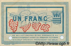 1 Franc FRANCE régionalisme et divers Béziers 1915 JP.027.16 SPL à NEUF