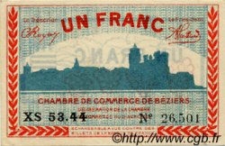 1 Franc FRANCE régionalisme et divers Béziers 1920 JP.027.30 TTB à SUP