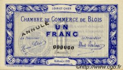 1 Franc Annulé FRANCE régionalisme et divers Blois 1915 JP.028.04 SPL à NEUF