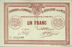 1 Franc FRANCE régionalisme et divers Boulogne-Sur-Mer  1914 JP.031.04 SPL à NEUF