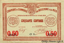 50 Centimes FRANCE régionalisme et divers Boulogne-Sur-Mer  1914 JP.031.14 TTB à SUP