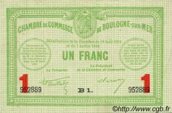 1 Franc FRANCE regionalism and various Boulogne-Sur-Mer  1914 JP.031.19