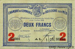 2 Francs FRANCE régionalisme et divers Boulogne-Sur-Mer  1914 JP.031.21 TTB à SUP