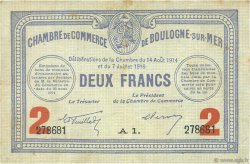 2 Francs FRANCE régionalisme et divers Boulogne-Sur-Mer  1914 JP.031.21 TB