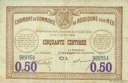 50 Centimes FRANCE régionalisme et divers Boulogne-Sur-Mer  1914 JP.031.23 TB