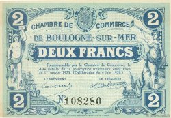 2 Francs FRANCE régionalisme et divers Boulogne-Sur-Mer  1920 JP.031.31 TTB à SUP