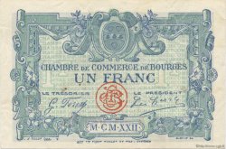 1 Franc FRANCE régionalisme et divers Bourges 1922 JP.032.13 TTB à SUP