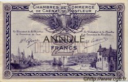 2 Francs Annulé FRANCE régionalisme et divers Caen et Honfleur 1918 JP.034.11 TTB à SUP