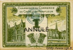 1 Franc Annulé FRANCE régionalisme et divers Caen et Honfleur 1920 JP.034.15 TTB à SUP