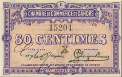 50 Centimes FRANCE régionalisme et divers Cahors 1915 JP.035.09 SPL à NEUF