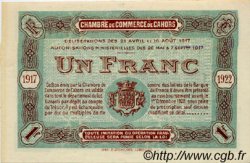 1 Franc FRANCE régionalisme et divers Cahors 1917 JP.035.19 SPL à NEUF