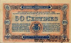 50 Centimes FRANCE régionalisme et divers Cahors 1920 JP.035.25 TTB à SUP