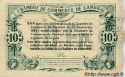 10 Francs FRANCE régionalisme et divers Cambrai 1914 JP.037.34 TTB à SUP