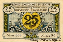 25 Centimes FRANCE régionalisme et divers Région Économique Du Centre 1918 JP.040.01 TTB à SUP