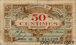 50 Centimes FRANCE régionalisme et divers Région Économique Du Centre 1918 JP.040.05 TB