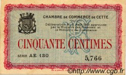 50 Centimes FRANCE régionalisme et divers Cette, actuellement Sete 1915 JP.041.04 TTB à SUP