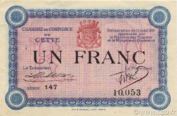 1 Franc FRANCE régionalisme et divers Cette, actuellement Sete 1915 JP.041.14 SPL à NEUF