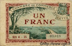 1 Franc FRANCE régionalisme et divers Cette, actuellement Sete 1922 JP.041.21 TTB à SUP