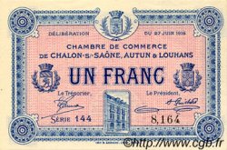 1 Franc FRANCE régionalisme et divers Châlon-Sur-Saône, Autun et Louhans 1916 JP.042.04 SPL à NEUF