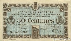 50 Centimes FRANCE régionalisme et divers Châlon-Sur-Saône, Autun et Louhans 1918 JP.042.16 TTB à SUP