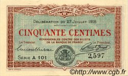 50 Centimes FRANCE régionalisme et divers Chambéry 1916 JP.044.07 SPL à NEUF