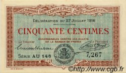 50 Centimes FRANCE régionalisme et divers Chambéry 1916 JP.044.08 SPL à NEUF